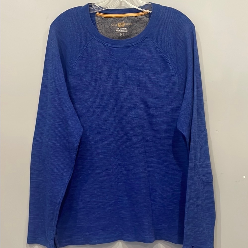 Blue Long Sleeve Crew Neck Shirt Mens large